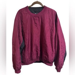 Vintage 90s Reversible Nylon Windbreaker Pullover Maroon Black Men’s XL